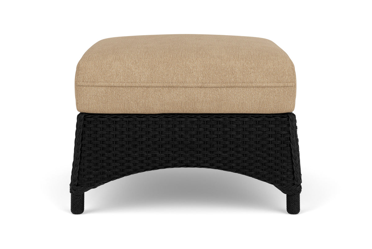 Lloyd Flanders Mandalay Ottoman in Ebony with Hayden Sand fabric