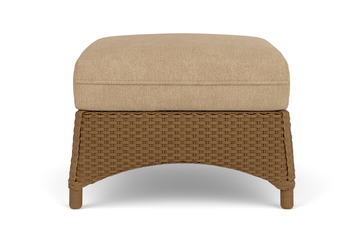 Lloyd Flanders Mandalay Ottoman in Hickory with Hayden Sand fabric