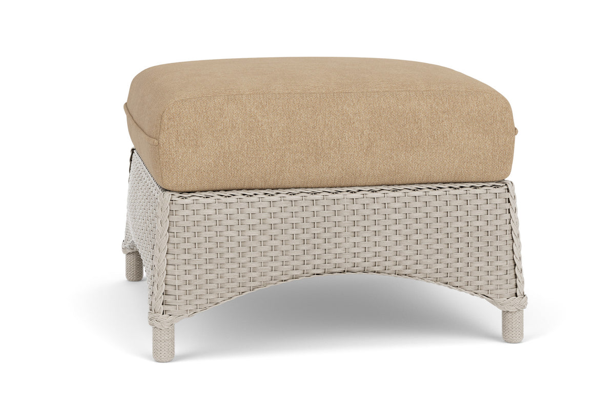 Lloyd Flanders Mandalay Ottoman in Linen with Hayden Sand fabric, view 9