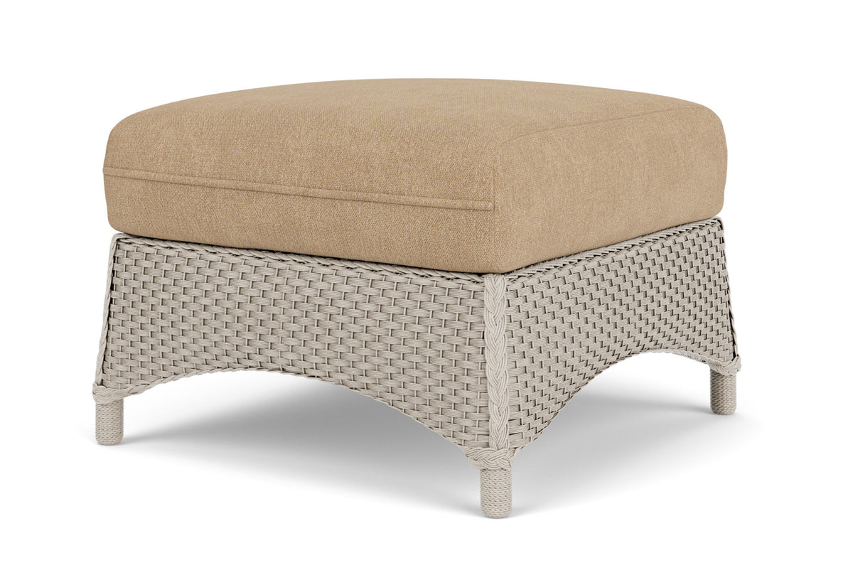 Lloyd Flanders Mandalay Ottoman in Linen with Hayden Sand fabric, view 10