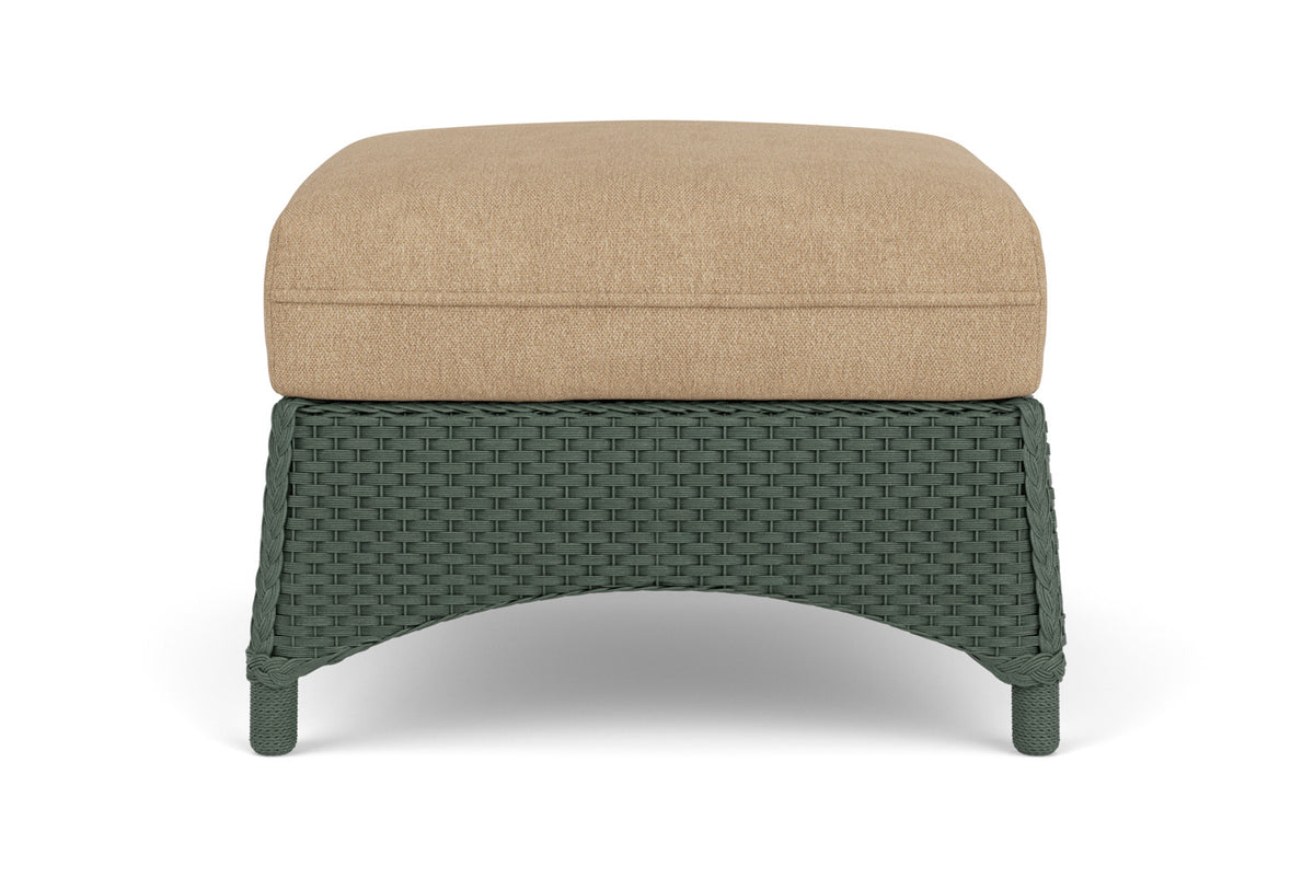 Lloyd Flanders Mandalay Ottoman in Spruce with Hayden Sand fabric
