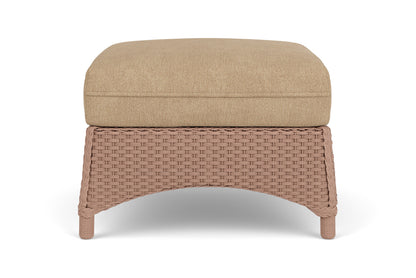 Lloyd Flanders Mandalay Ottoman in Rosewood with Hayden Sand fabric