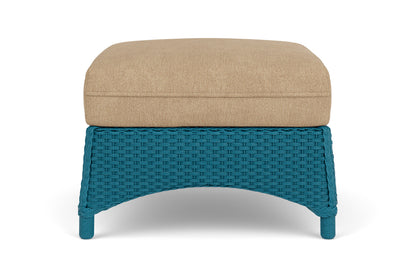 Lloyd Flanders Mandalay Ottoman in Peacock with Hayden Sand fabric