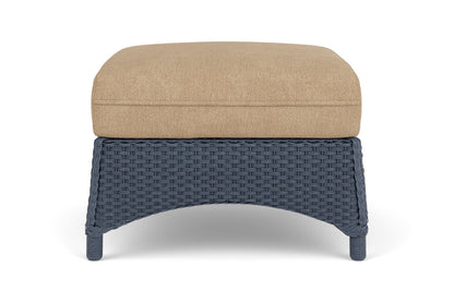 Lloyd Flanders Mandalay Ottoman in Denim Blue with Hayden Sand fabric