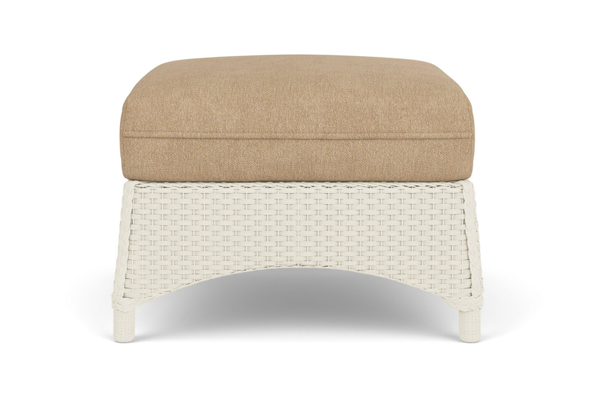 Lloyd Flanders Mandalay Ottoman in Ivory with Hayden Sand fabric