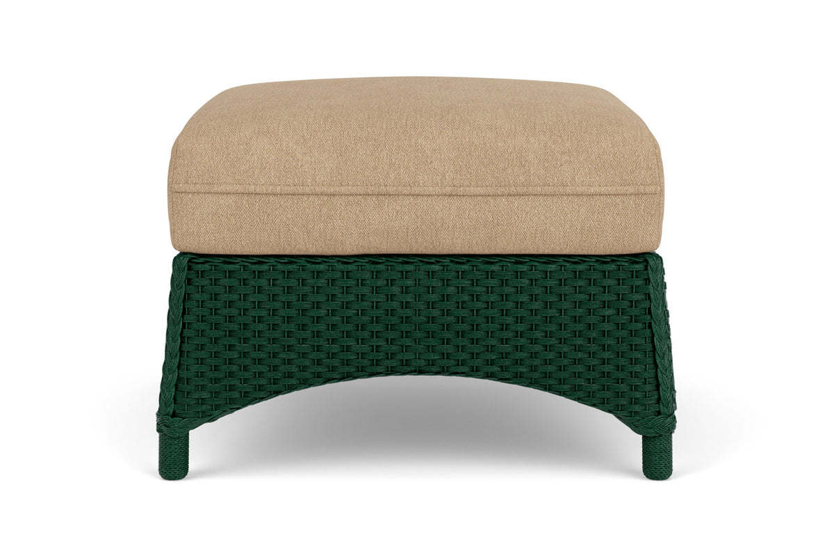 Lloyd Flanders Mandalay Ottoman in Woodland with Hayden Sand fabric