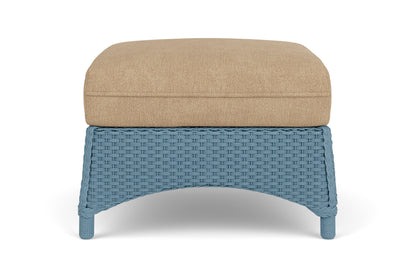 Lloyd Flanders Mandalay Ottoman in Stillwater with Hayden Sand fabric