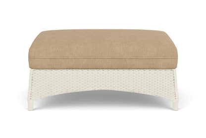 Lloyd Flanders Mandalay Large Ottoman in Ivory with Hayden Sand fabric