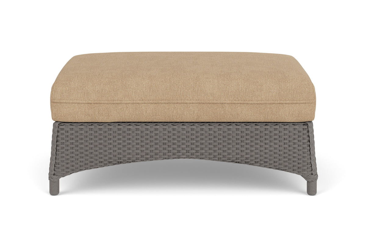 Lloyd Flanders Mandalay Large Ottoman in Pewter with Hayden Sand fabric