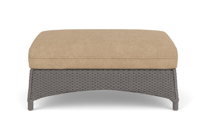 Lloyd Flanders Mandalay Large Ottoman in Pewter with Hayden Sand fabric