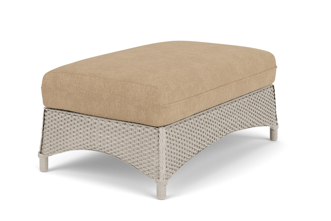 Lloyd Flanders Mandalay Large Ottoman in Linen with Hayden Sand fabric, view 3