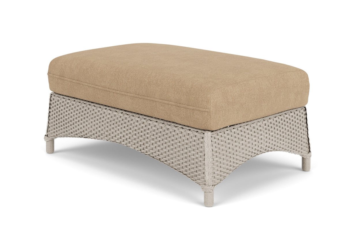Lloyd Flanders Mandalay Large Ottoman in Linen with Hayden Sand fabric, view 6