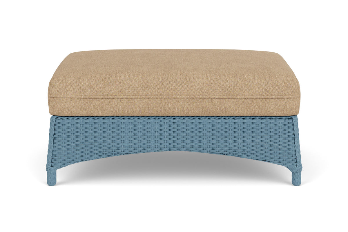 Lloyd Flanders Mandalay Large Ottoman in Stillwater with Hayden Sand fabric
