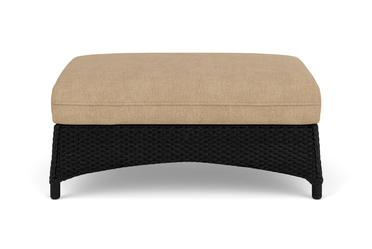 Lloyd Flanders Mandalay Large Ottoman in Ebony with Hayden Sand fabric