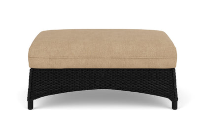 Lloyd Flanders Mandalay Large Ottoman in Ebony with Hayden Sand fabric