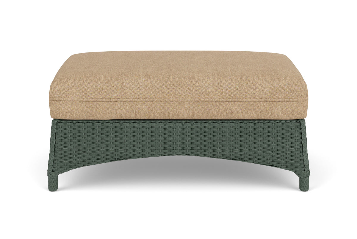 Lloyd Flanders Mandalay Large Ottoman in Spruce with Hayden Sand fabric