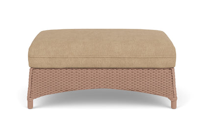 Lloyd Flanders Mandalay Large Ottoman in Rosewood with Hayden Sand fabric