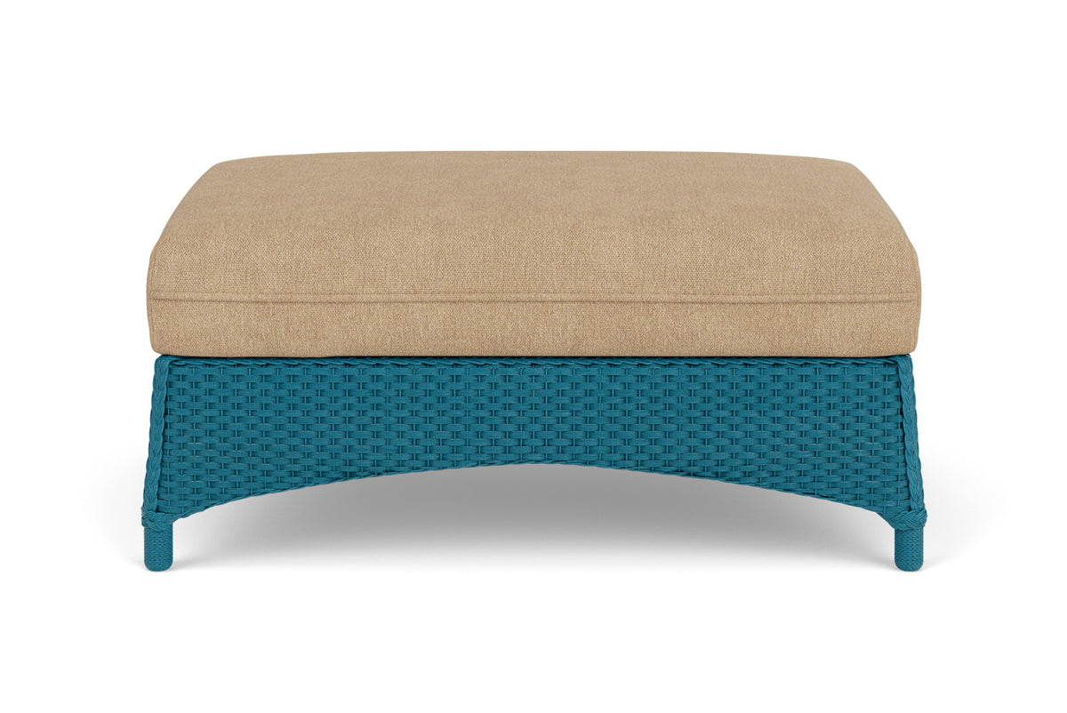 Lloyd Flanders Mandalay Large Ottoman in Peacock with Hayden Sand fabric