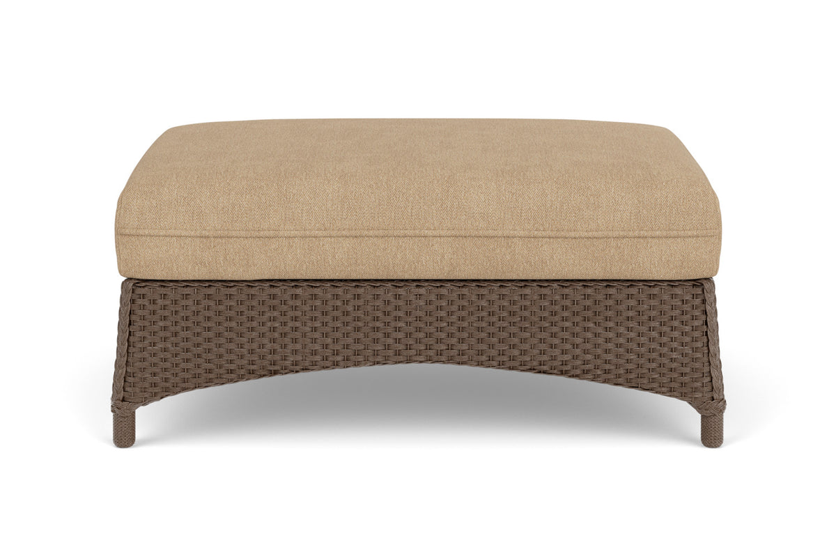 Lloyd Flanders Mandalay Large Ottoman in Bark with Hayden Sand fabric