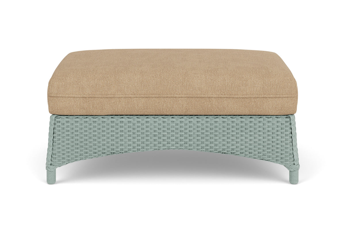 Lloyd Flanders Mandalay Large Ottoman in Sea Glass with Hayden Sand fabric