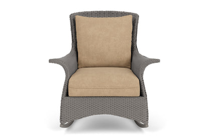 Lloyd Flanders Mandalay Lounge Rocker in Pewter with Hayden Sand fabric