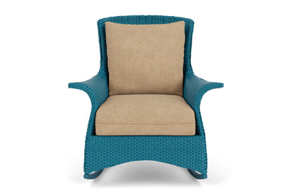 Lloyd Flanders Mandalay Lounge Rocker in Peacock with Hayden Sand fabric