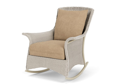Lloyd Flanders Mandalay Lounge Rocker in Linen with Hayden Sand fabric, view 10