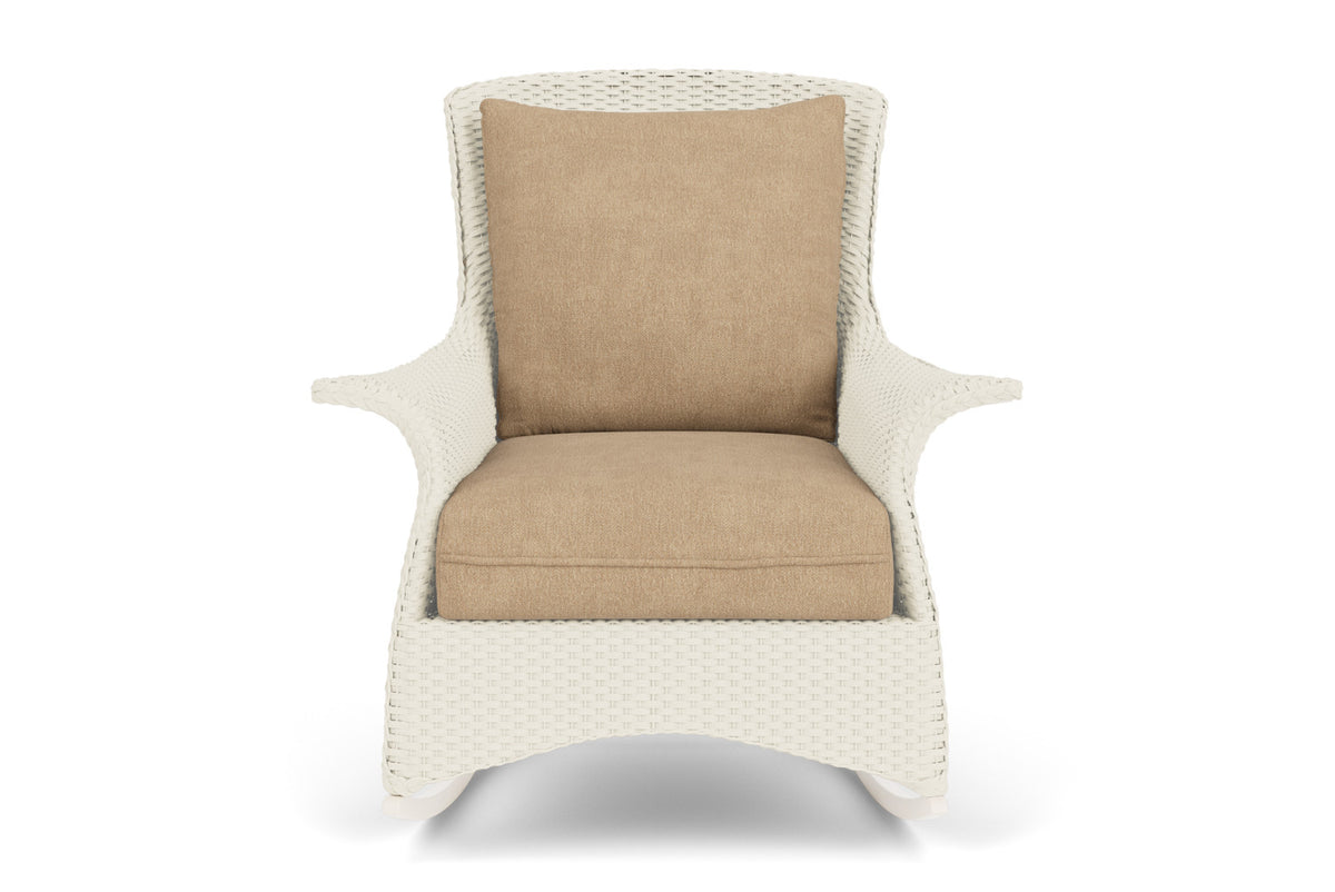Lloyd Flanders Mandalay Lounge Rocker in Ivory with Hayden Sand fabric