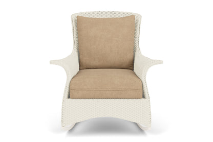 Lloyd Flanders Mandalay Lounge Rocker in Ivory with Hayden Sand fabric