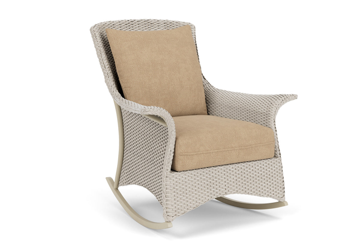 Lloyd Flanders Mandalay Lounge Rocker in Linen with Hayden Sand fabric, view 2