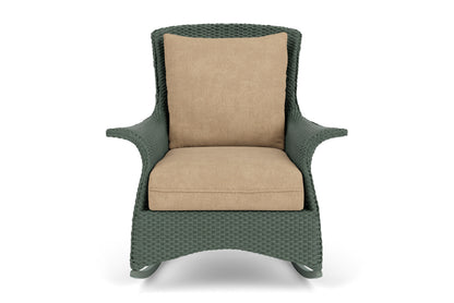 Lloyd Flanders Mandalay Lounge Rocker in Spruce with Hayden Sand fabric
