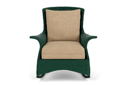 Lloyd Flanders Mandalay Lounge Rocker in Woodland with Hayden Sand fabric