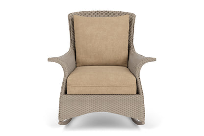 Lloyd Flanders Mandalay Lounge Rocker in French Beige with Hayden Sand fabric