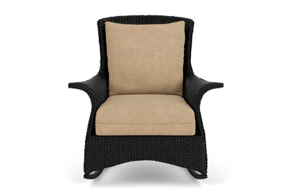 Lloyd Flanders Mandalay Lounge Rocker in Ebony with Hayden Sand fabric