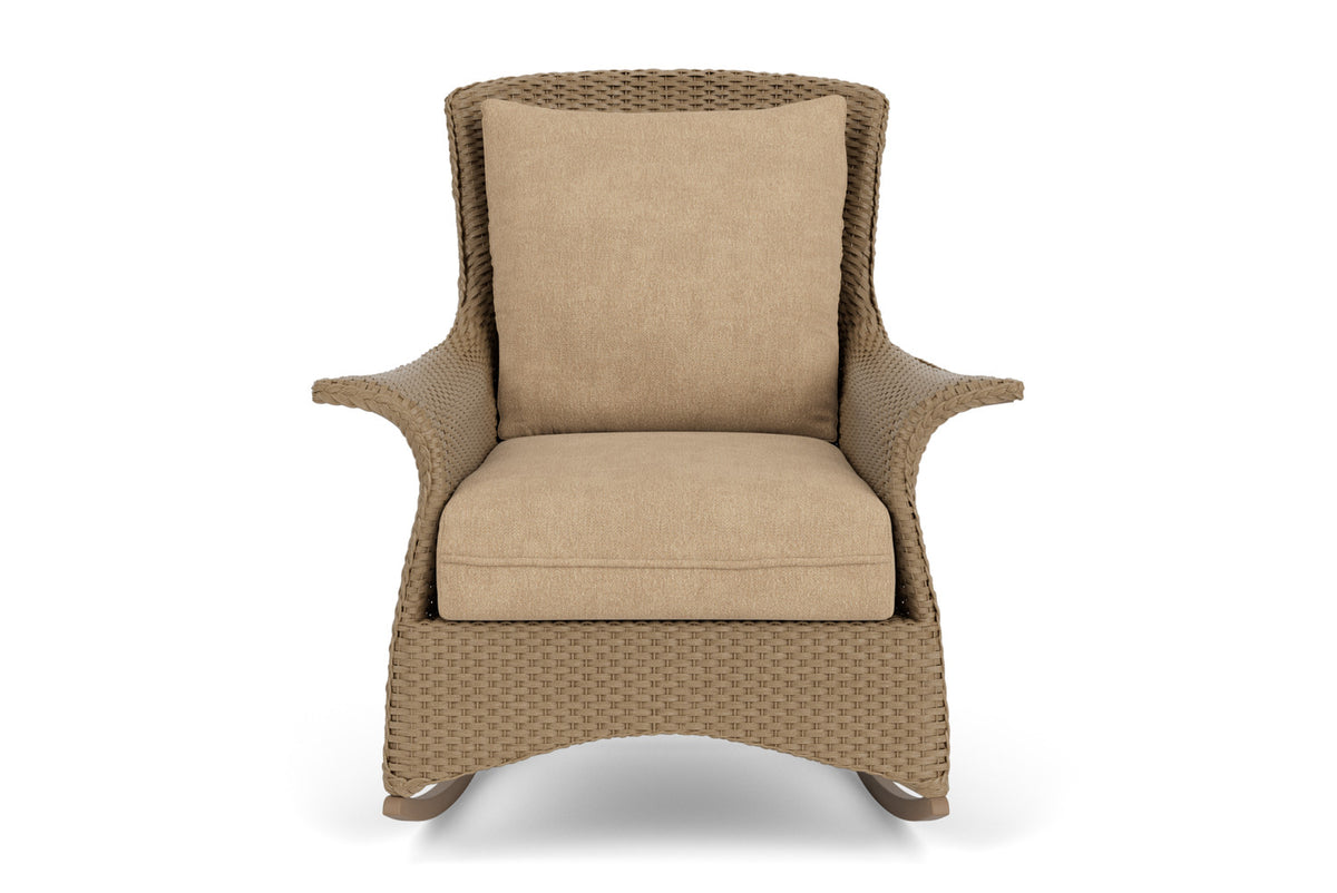 Lloyd Flanders Mandalay Lounge Rocker in Fawn with Hayden Sand fabric