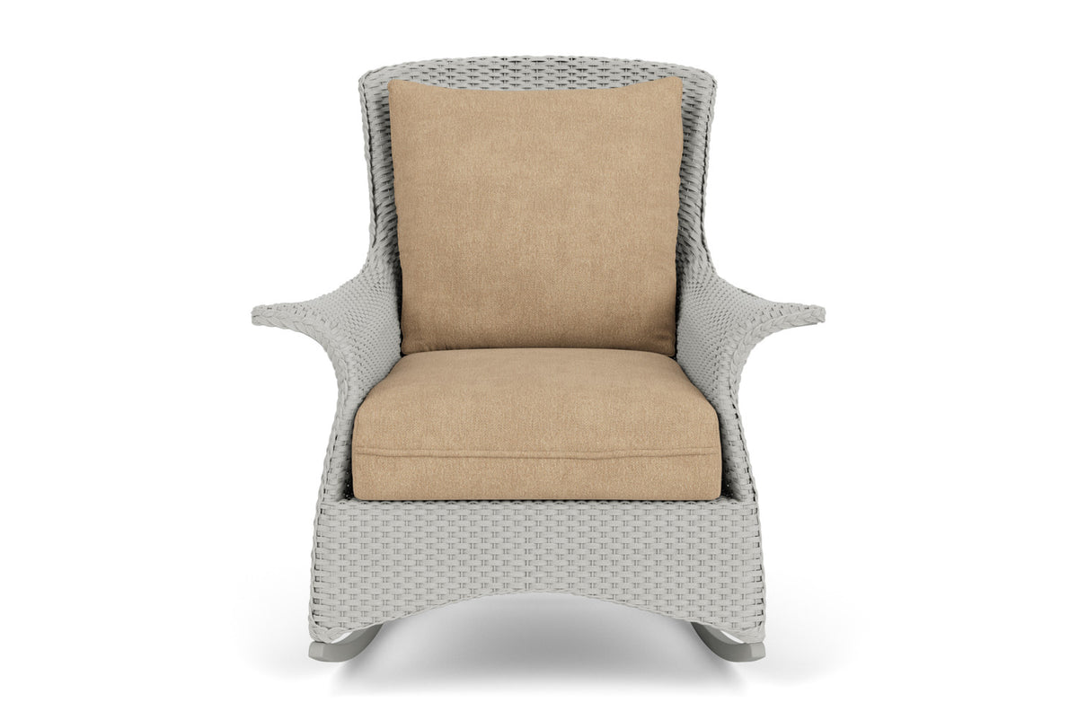 Lloyd Flanders Mandalay Lounge Rocker in Platinum with Hayden Sand fabric