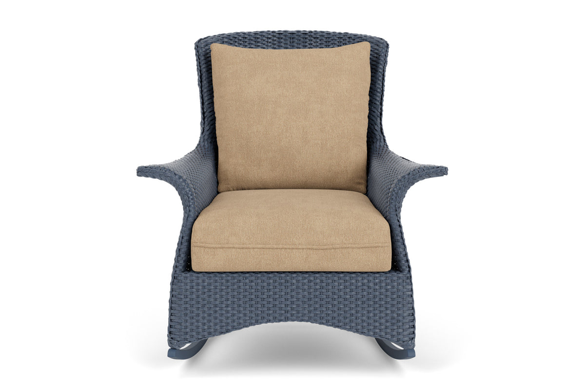 Lloyd Flanders Mandalay Lounge Rocker in Denim Blue with Hayden Sand fabric