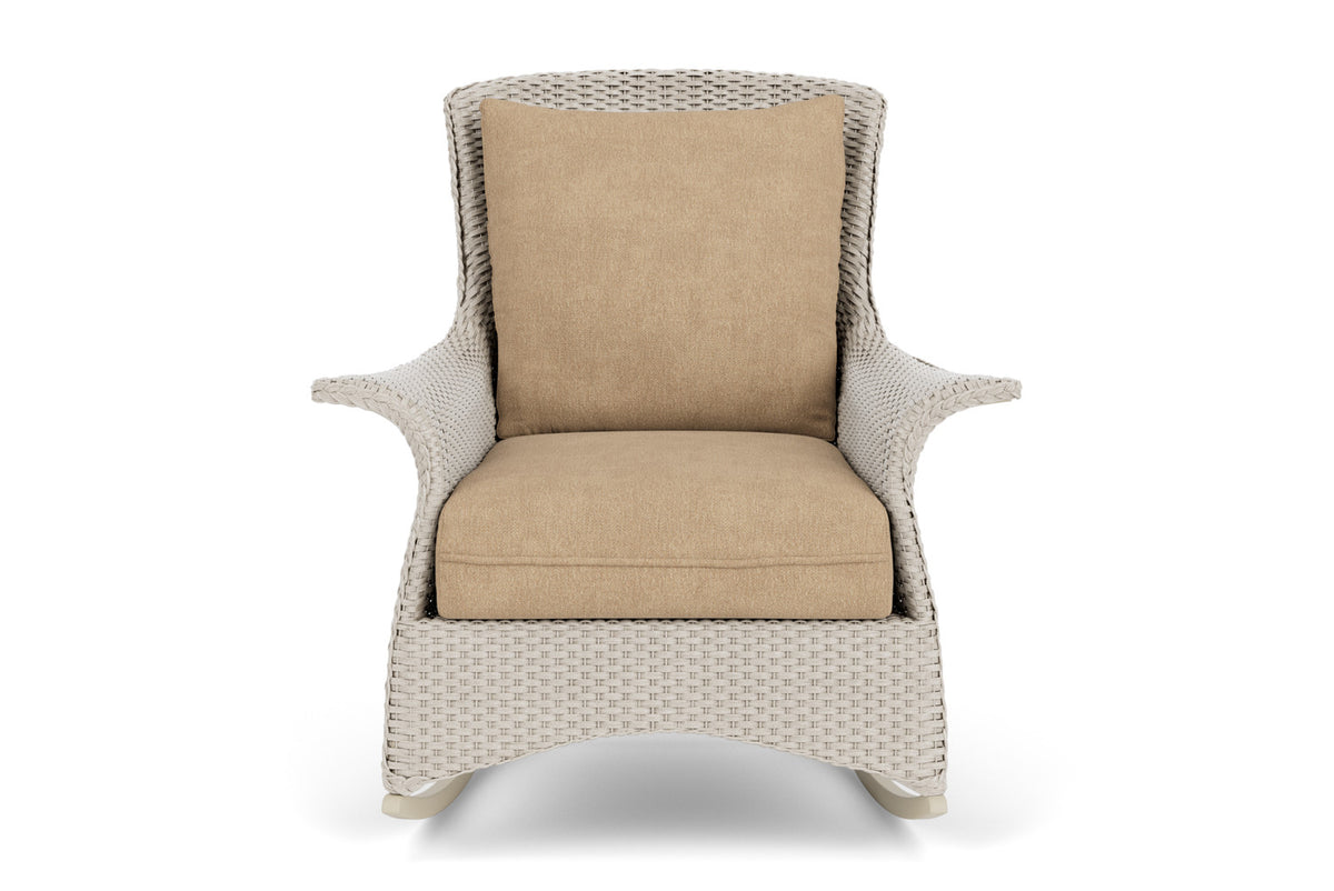 Lloyd Flanders Mandalay Lounge Rocker in Linen with Hayden Sand fabric