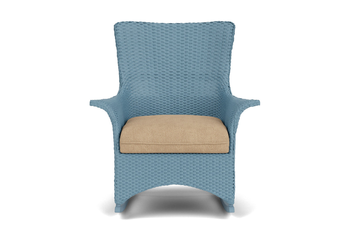 Lloyd Flanders Mandalay Porch Rocker in Stillwater with Hayden Sand fabric