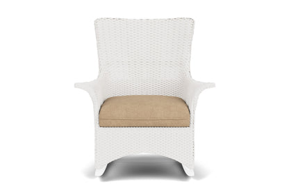 Lloyd Flanders Mandalay Porch Rocker in White with Hayden Sand fabric