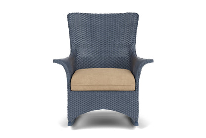 Lloyd Flanders Mandalay Porch Rocker in Denim Blue with Hayden Sand fabric