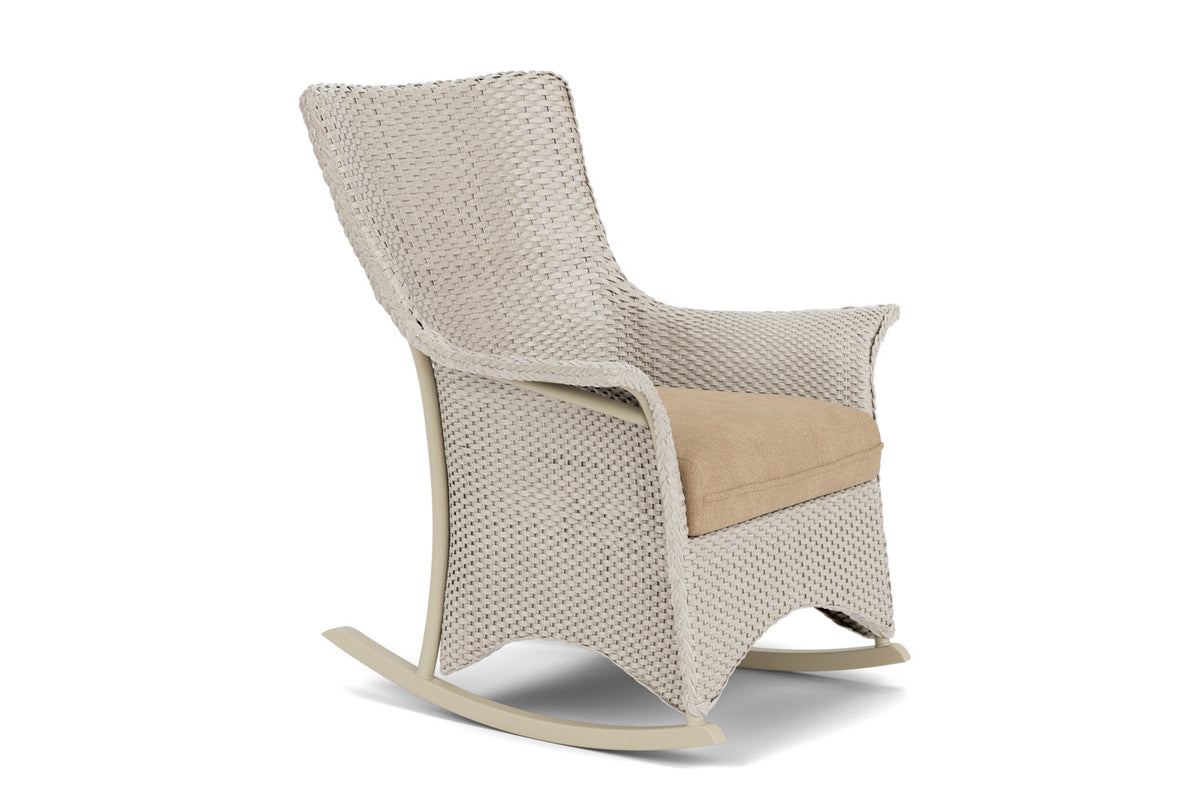 Lloyd Flanders Mandalay Porch Rocker in Linen with Hayden Sand fabric, view 3