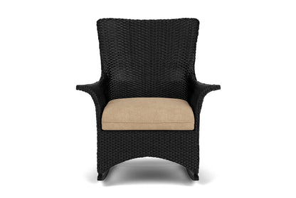 Lloyd Flanders Mandalay Porch Rocker in Ebony with Hayden Sand fabric