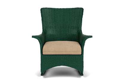 Lloyd Flanders Mandalay Porch Rocker in Woodland with Hayden Sand fabric