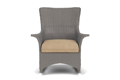 Lloyd Flanders Mandalay Porch Rocker in Pewter with Hayden Sand fabric
