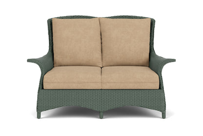 Lloyd Flanders Mandalay Loveseat in Spruce with Hayden Sand fabric