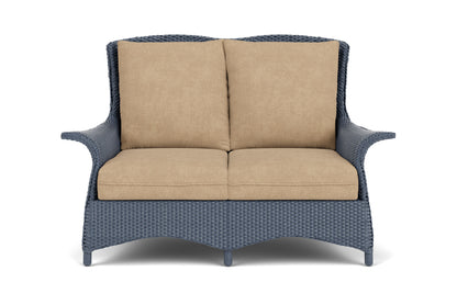 Lloyd Flanders Mandalay Loveseat in Denim Blue with Hayden Sand fabric