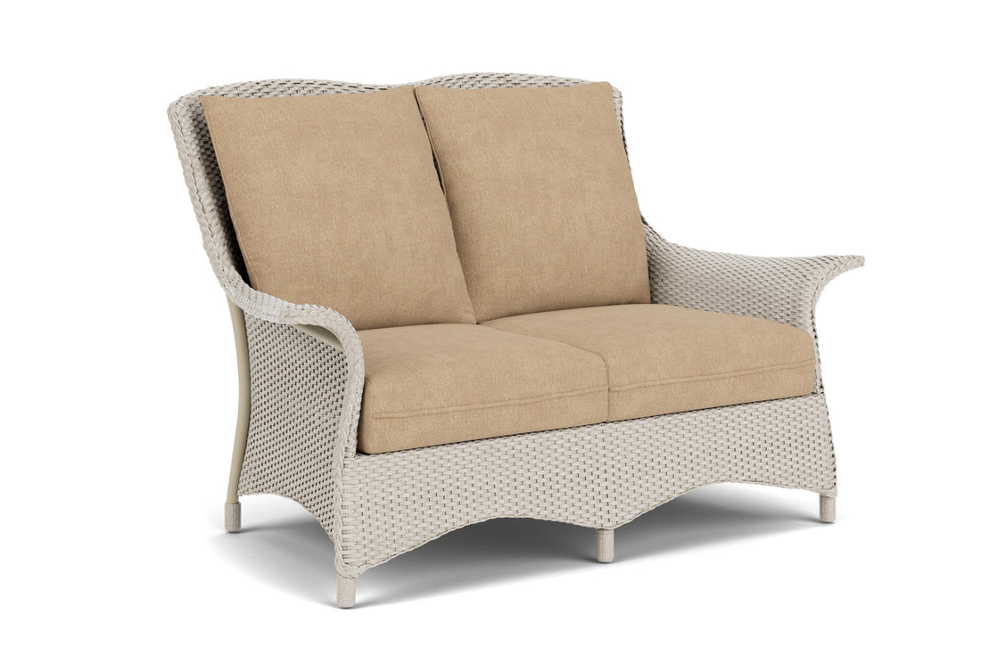 Lloyd Flanders Mandalay Loveseat in Linen with Hayden Sand fabric, view 2