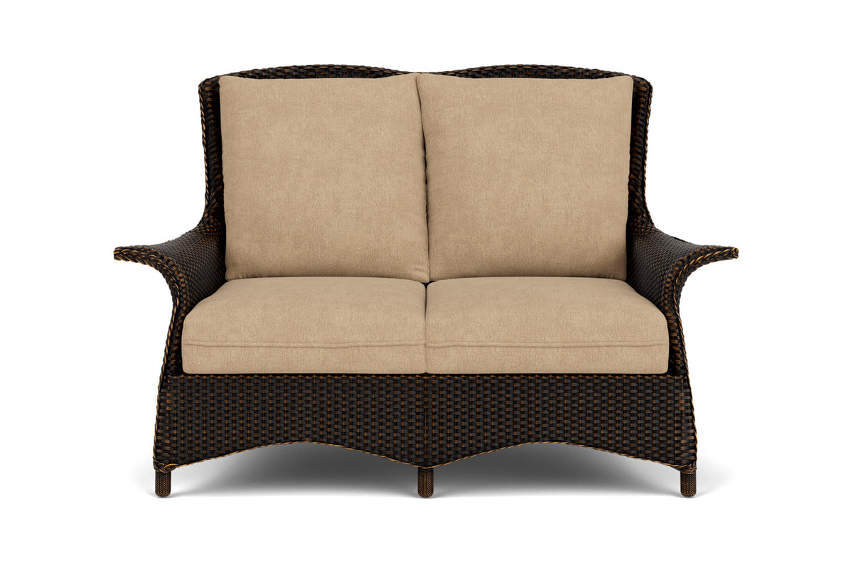 Lloyd Flanders Mandalay Loveseat in Mink with Hayden Sand fabric