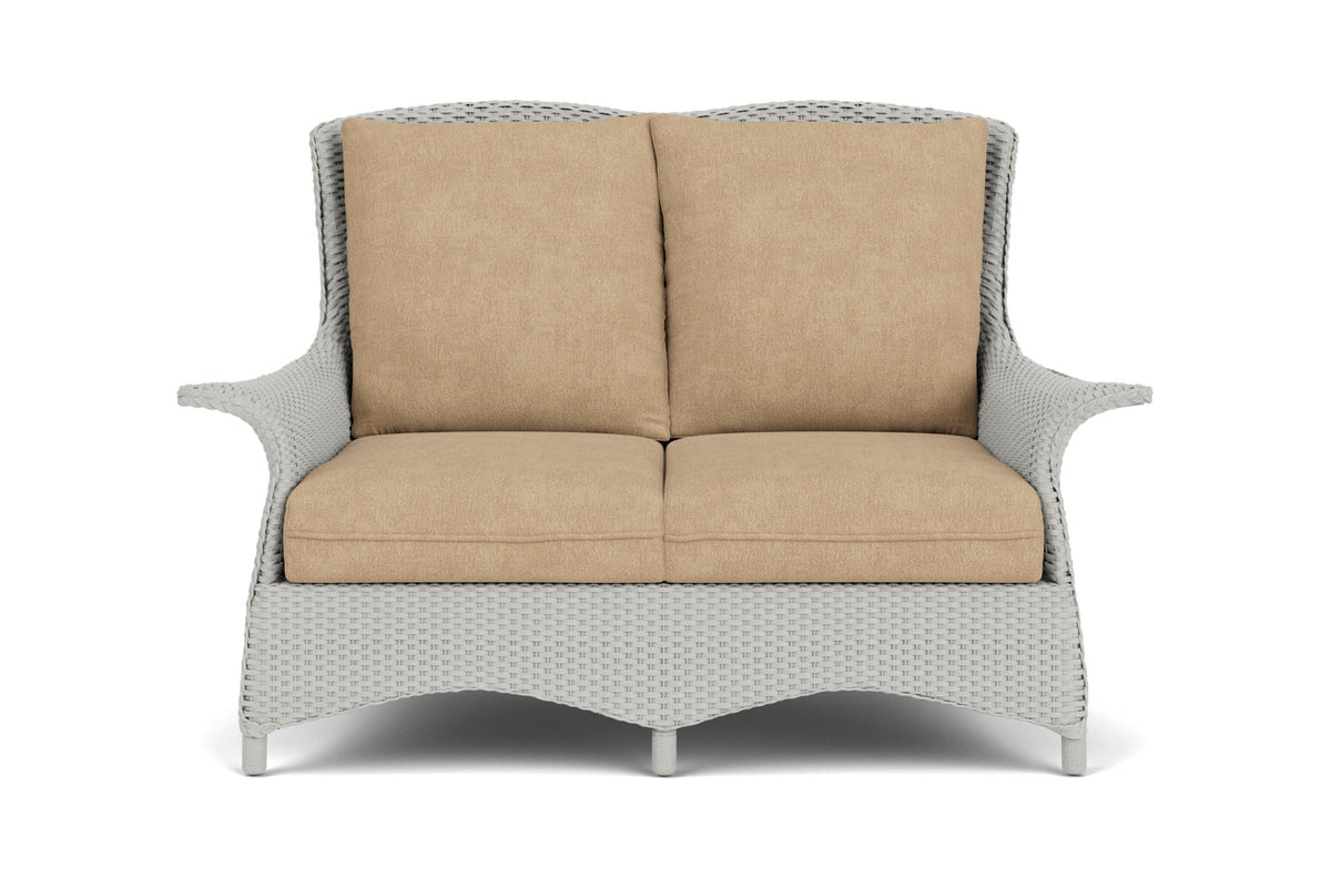 Lloyd Flanders Mandalay Loveseat in Platinum with Hayden Sand fabric